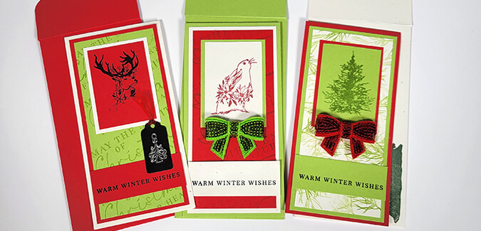 Make Mini Slimline Cards with Woodland Christmas Stamps