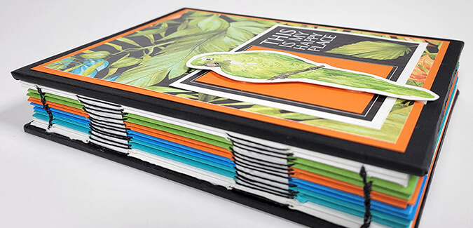 Tropicale Stitch Bound Book - Handmade for someone special.