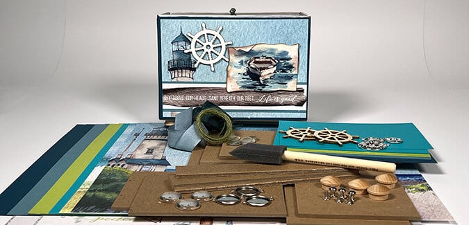 August VOLUME Craft Along - A Coastal Photo Drop Box