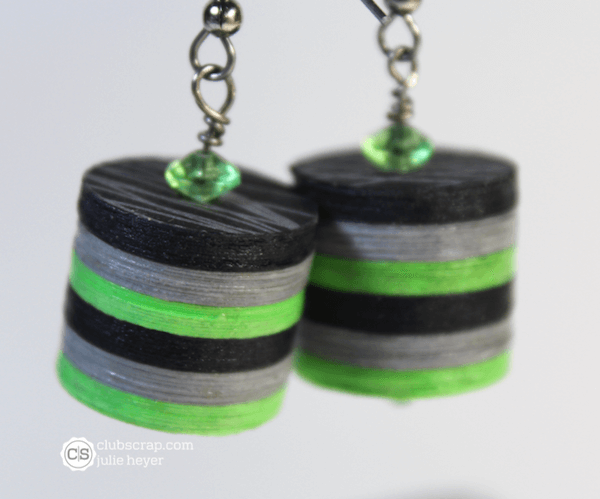 Circle Punch Earrings featuring Pattern Play papers.