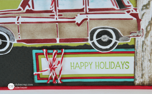 Stenciled Car Holiday Card with What a Ride!