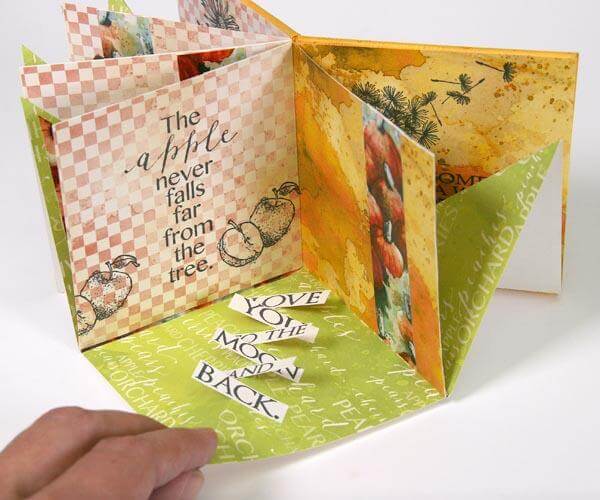 Folded Page Book with Orchard Quad Prints.