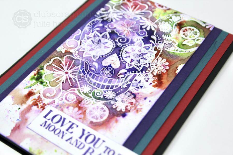 Dia de los Muertos stamped card featuring Color Bursts!