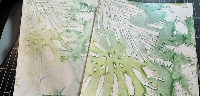 How to make watercolor panels with the Rainforest Stencil.