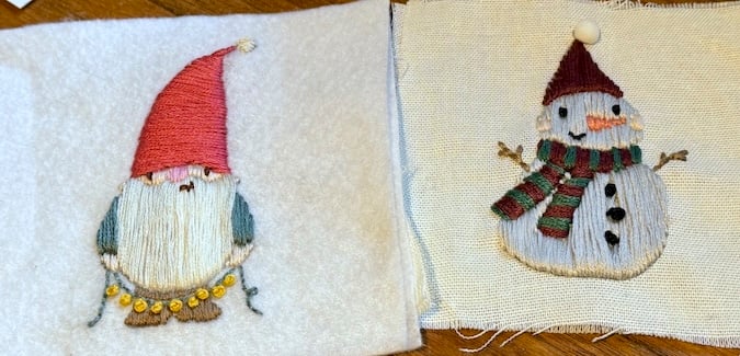 Stitched Stamping - Gnome For Christmas Ornaments