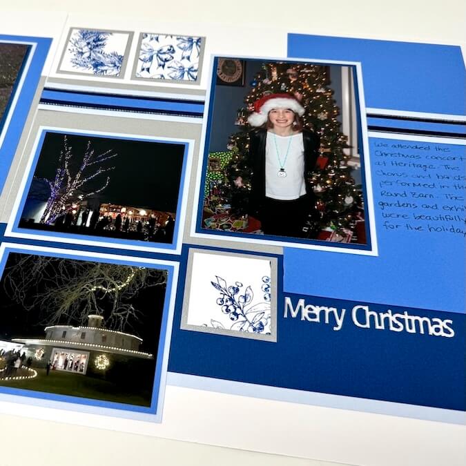 Make Blue Christmas pages with the September bonus formula!