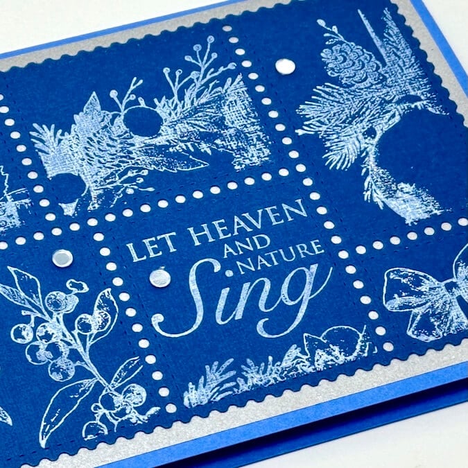 How to make seven cards with Blue Christmas Stamps.