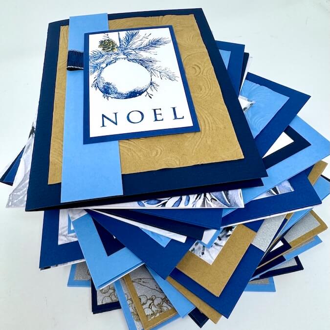 Make twenty Blue Christmas cards with a handy formula!