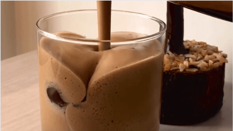 Let's make Caramel Greek Frappe with Cinnamon