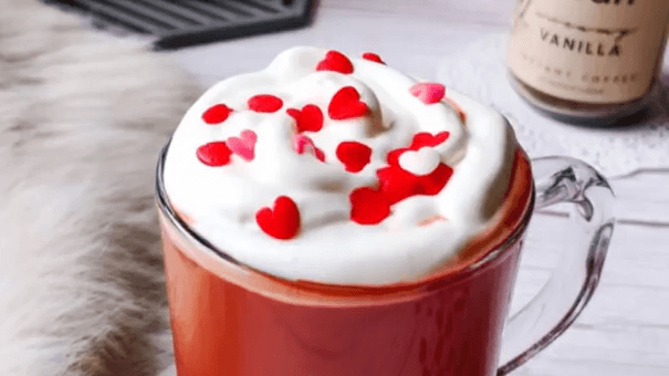 Cozy Red velvet latte for your Valentine's date night