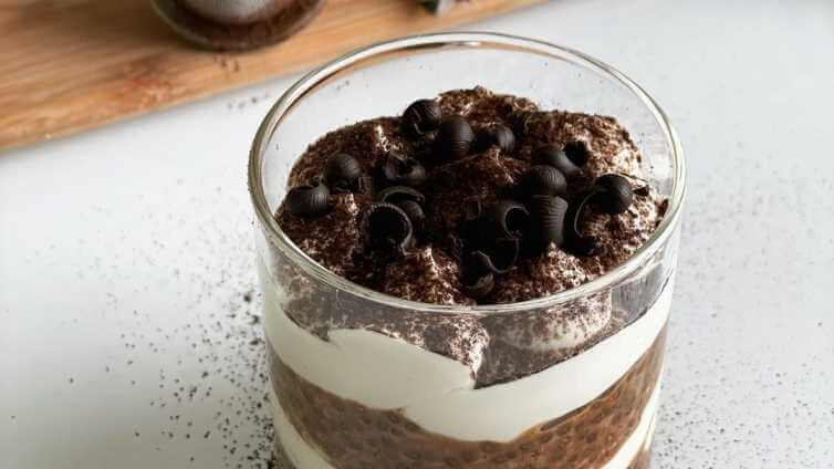 Guilt-free tiramisu chia pudding