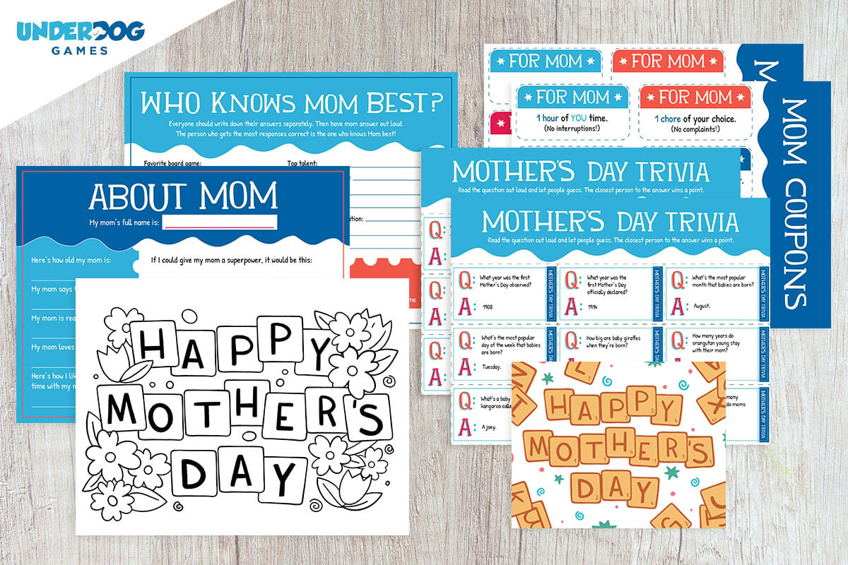 Free Mother's Day Kit with Games, a Card, and Coloring Page