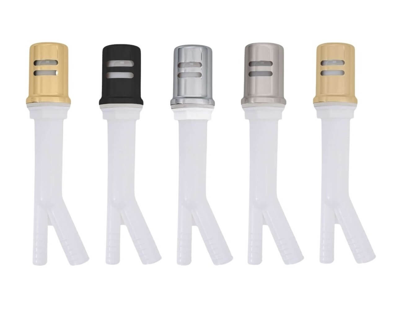 Five ZLINE Air Gaps with different finishes