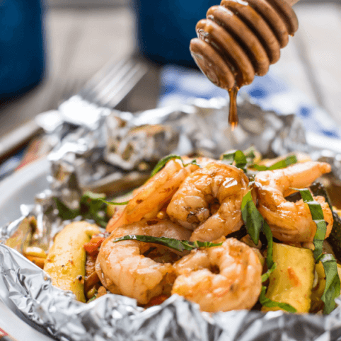 Honey Garlic Shrimp Foil Packets