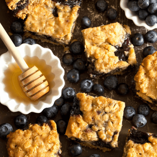 Honey Blueberry Oatmeal Bars