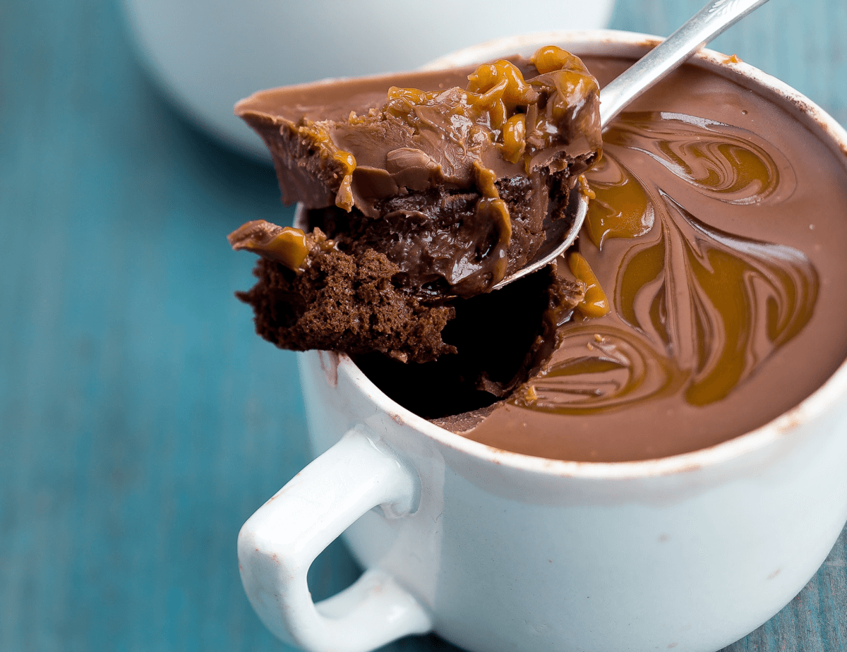 Chocolate Manuka Honey Caramel Mug Cake