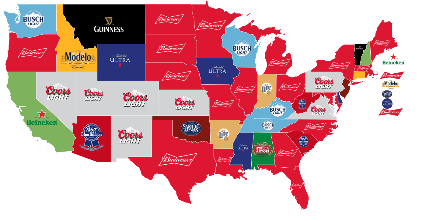 The Most Popular Beer by State (And Beer Hangover - UPDATED 2024 ...