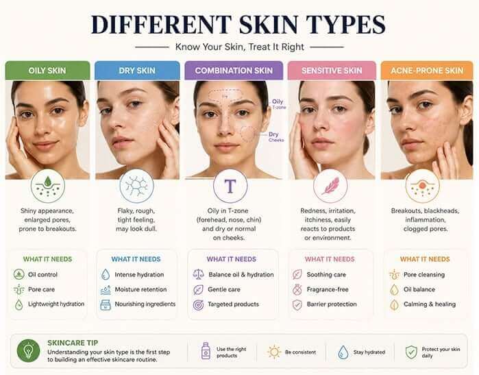 Different skin types and suitable toner recommendations