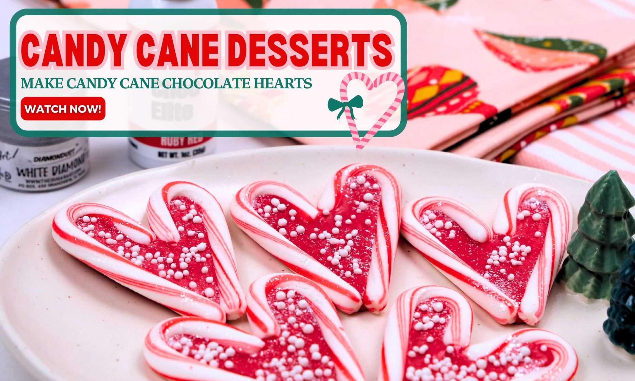 Candy Cane Desserts: Candy Cane Chocolate Hearts