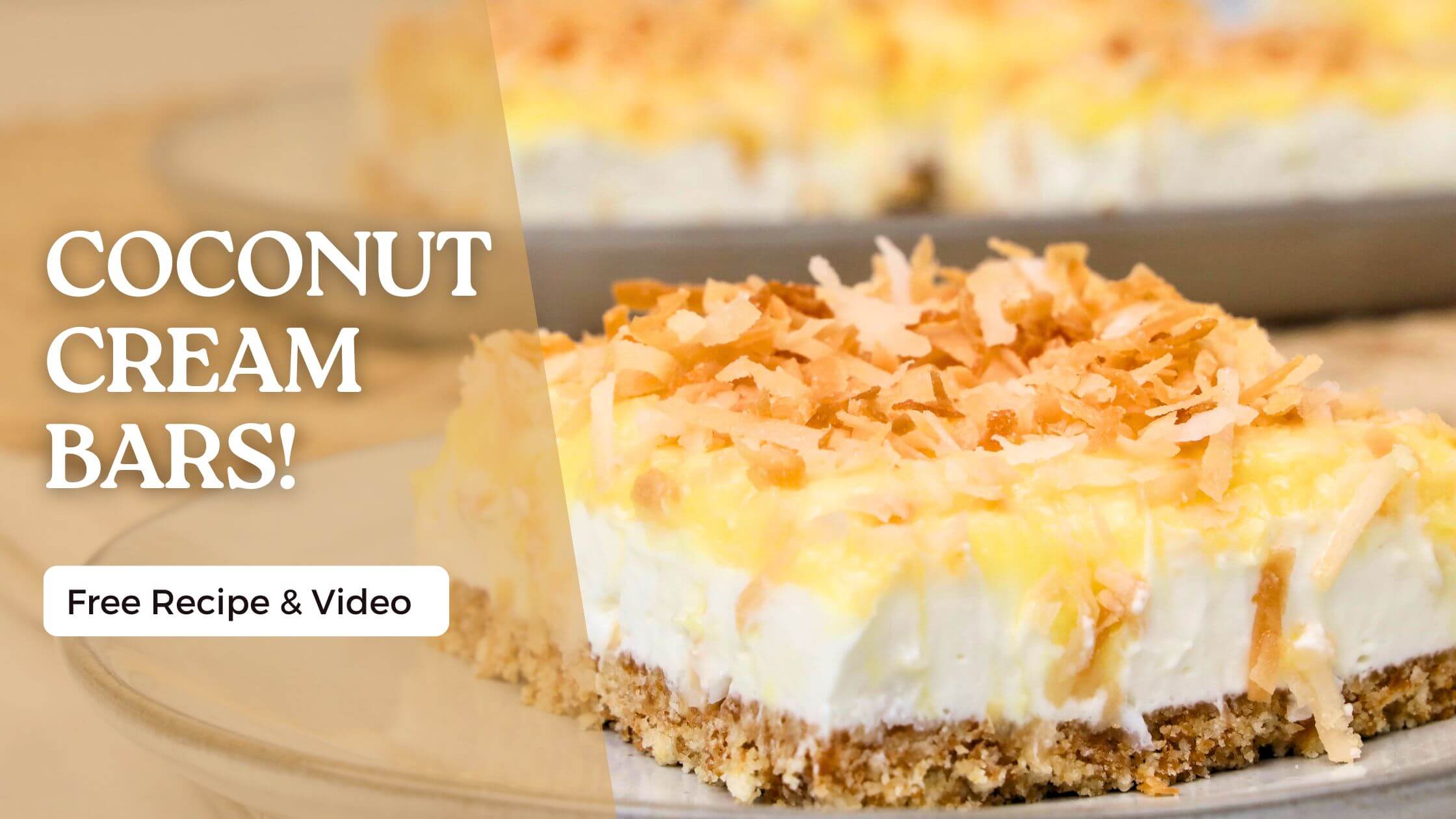 Coconut Cream Bars, No-Bake Dessert!