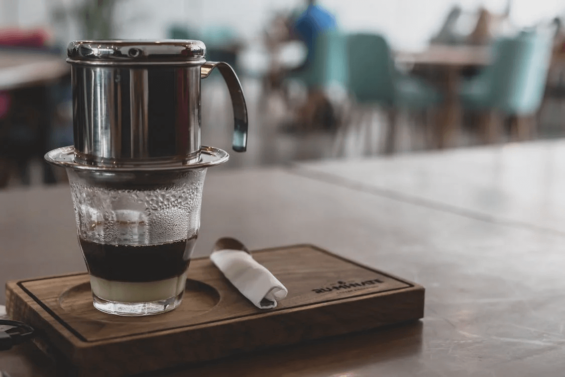 Vietnamese coffee with phin filter