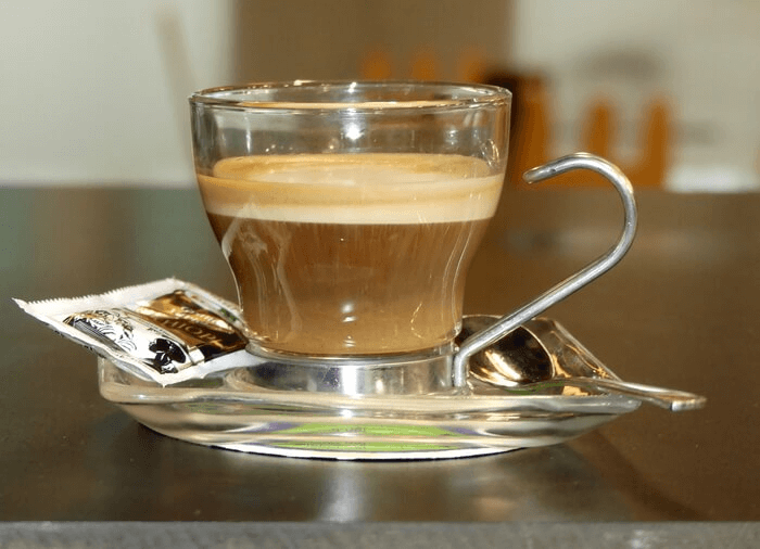 cortado served in glass