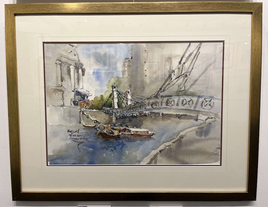 陈加敬 Alfred Tan Kia Keng's painting of Singapore River