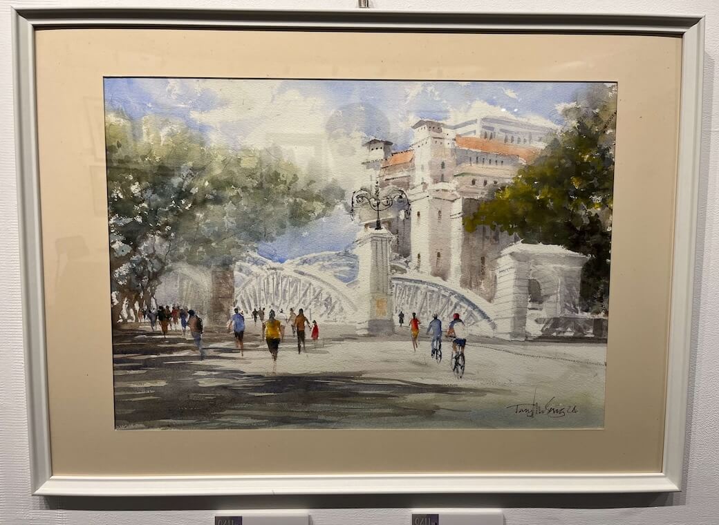 陈润生 Tan Joon Seng's watercolour painting of Anderson Bridge
