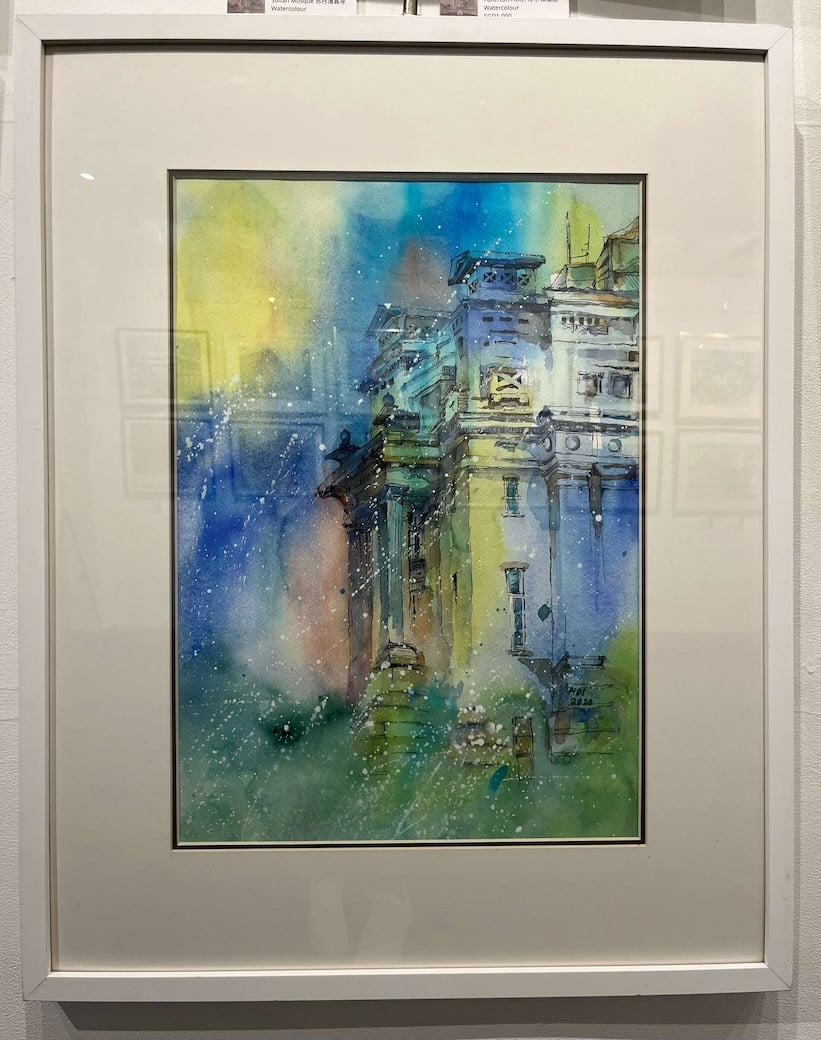许秀清 Hoi Sow Cheng's watercolour painting of Fullerton Building