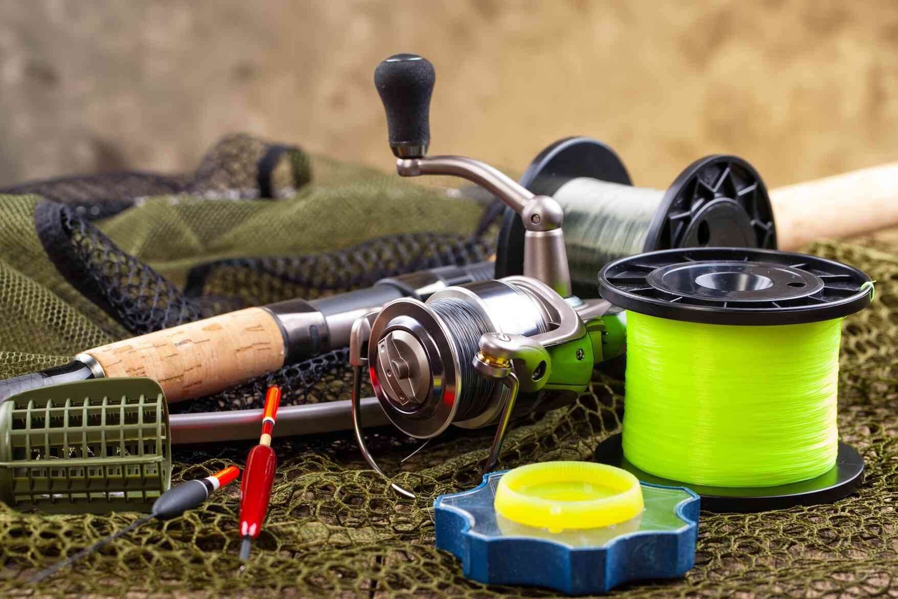 A set of fishing accessories and gear