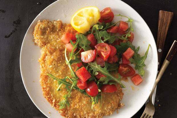 Pork Tonkatsu with Watermelon-Tomato Salad