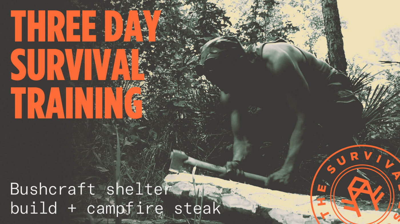 Three Day Survival Training, Bushcraft Shelter Build + Campfire