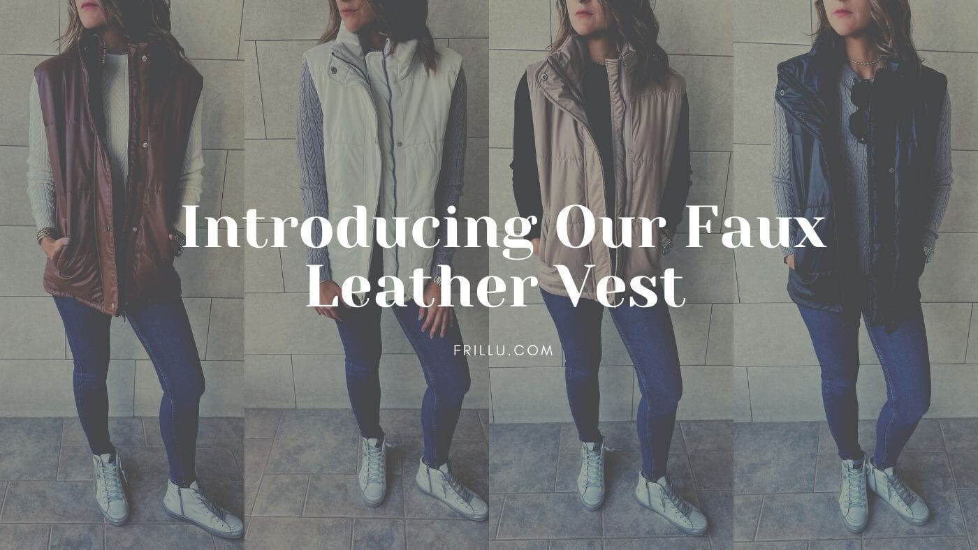 FAUX LEATHER PUFFER VEST