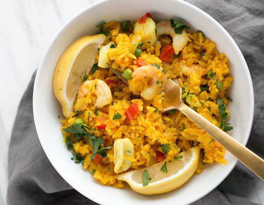 Seafood Rice in a Pan