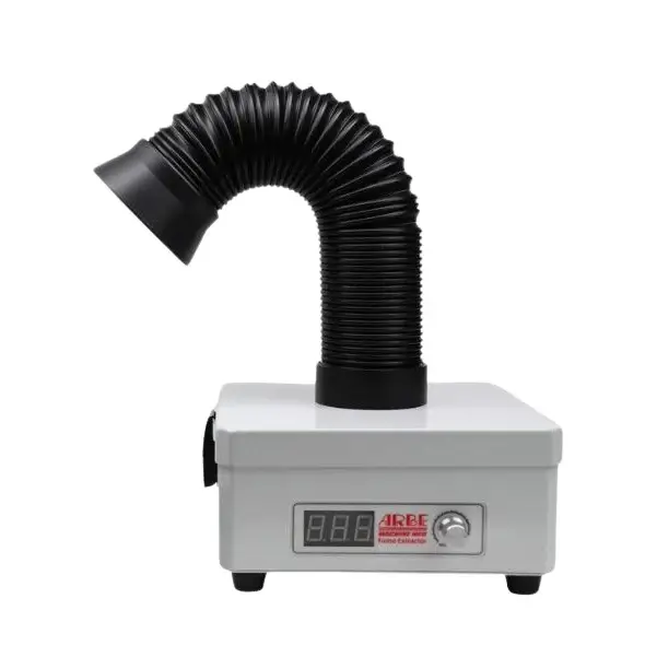 Arbe tabletop soldering fume extractor with a flexible hose, designed to remove harmful fumes and improve air quality in a jewelry studio