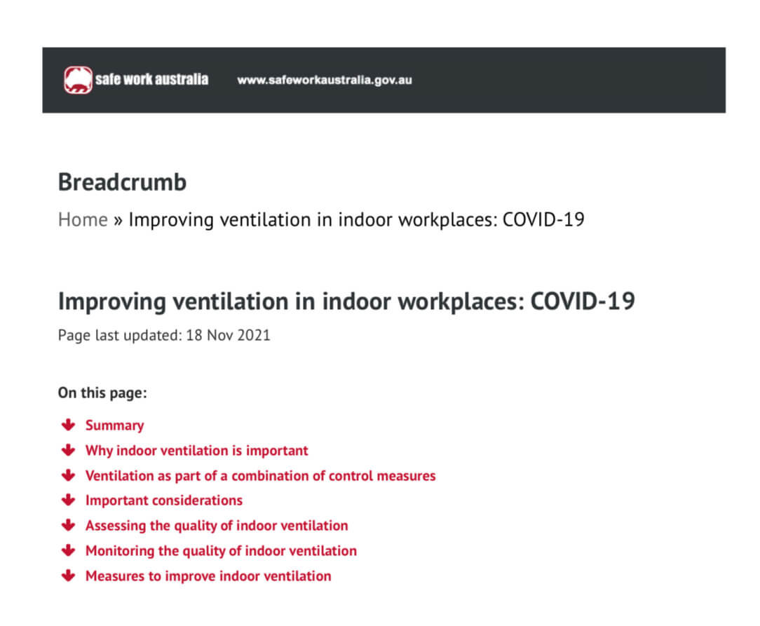 Work Health and Safety Guidelines regarding CO2 Levels