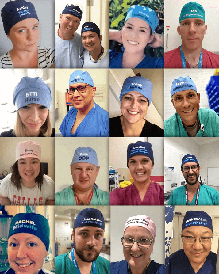 95% of patients support names on Theatre Caps