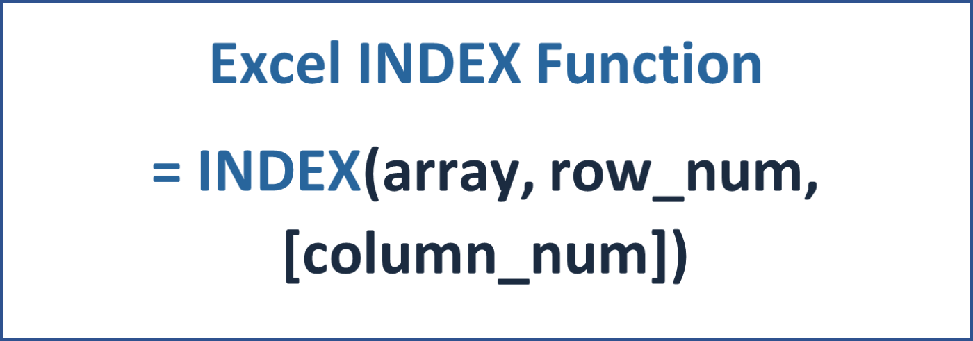 INDEX Function - Financial Modeling