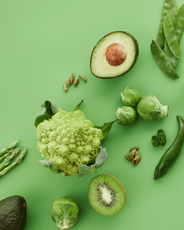 Broccoli, avocado, kål