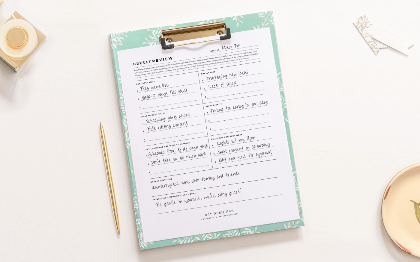 How to Reflect on Your Week + Free Printable – Day Designer