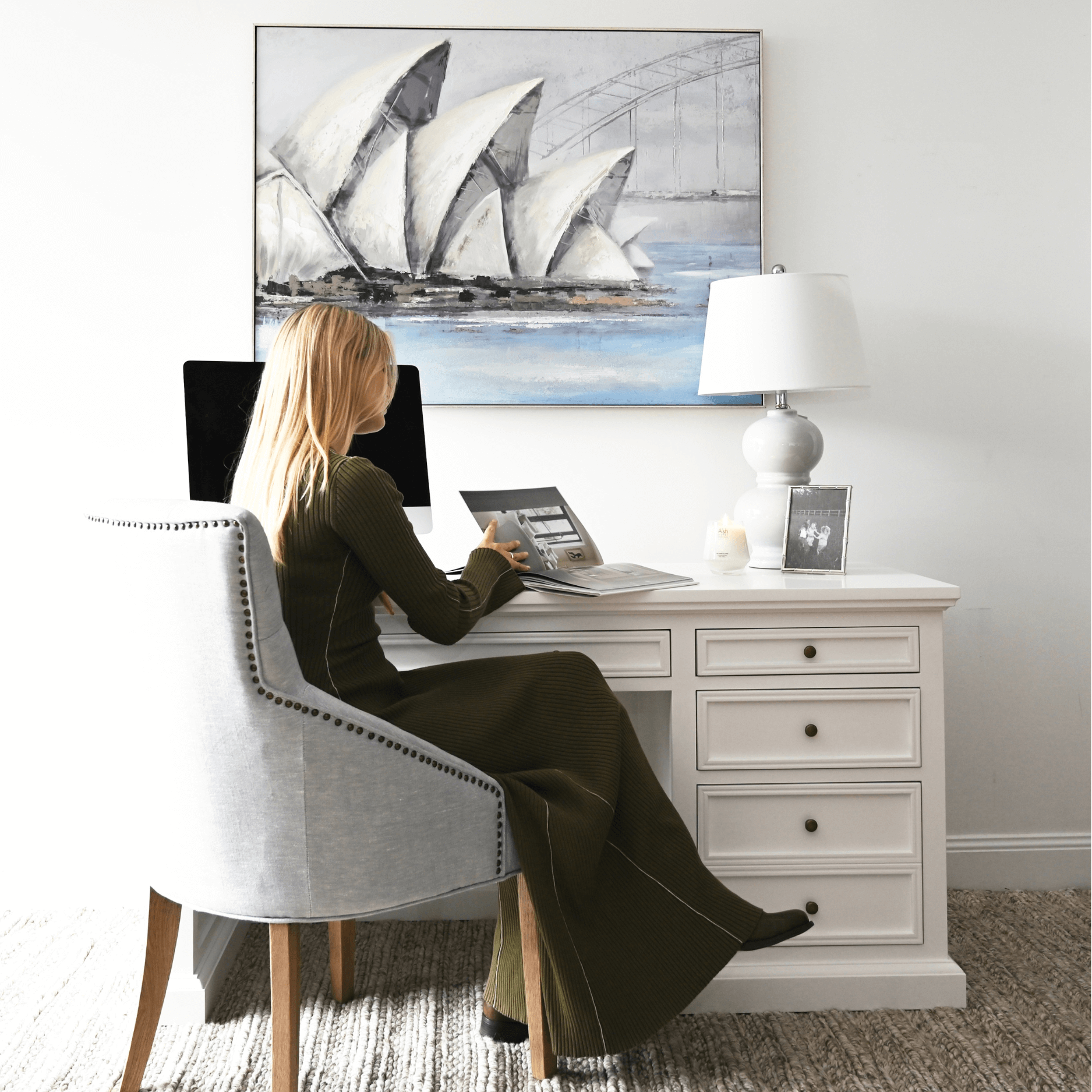 calming wall art in office