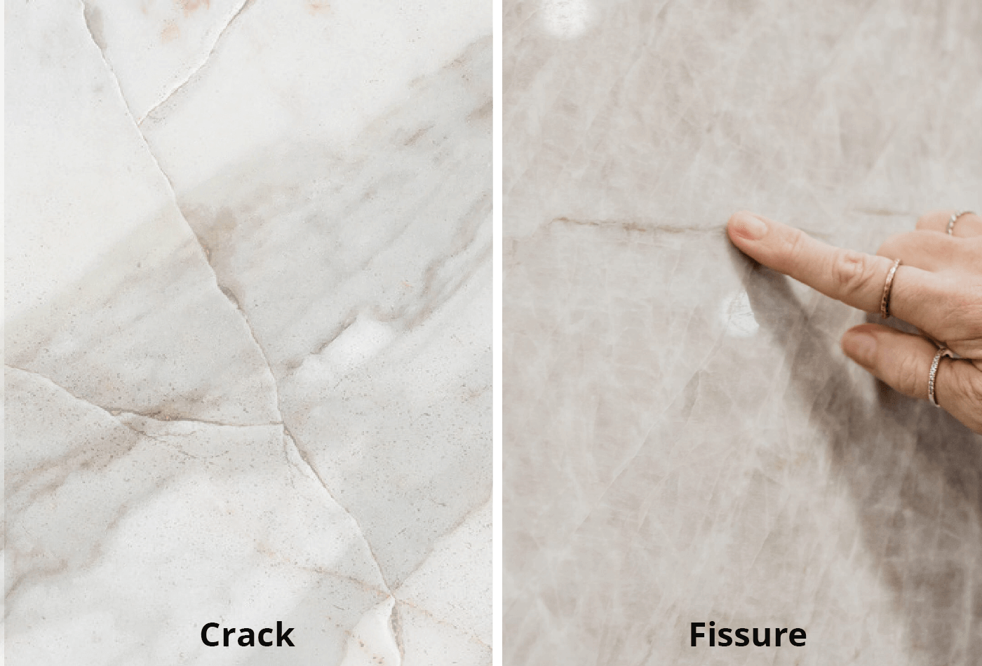 Difference Between Marble Crack and Fissure