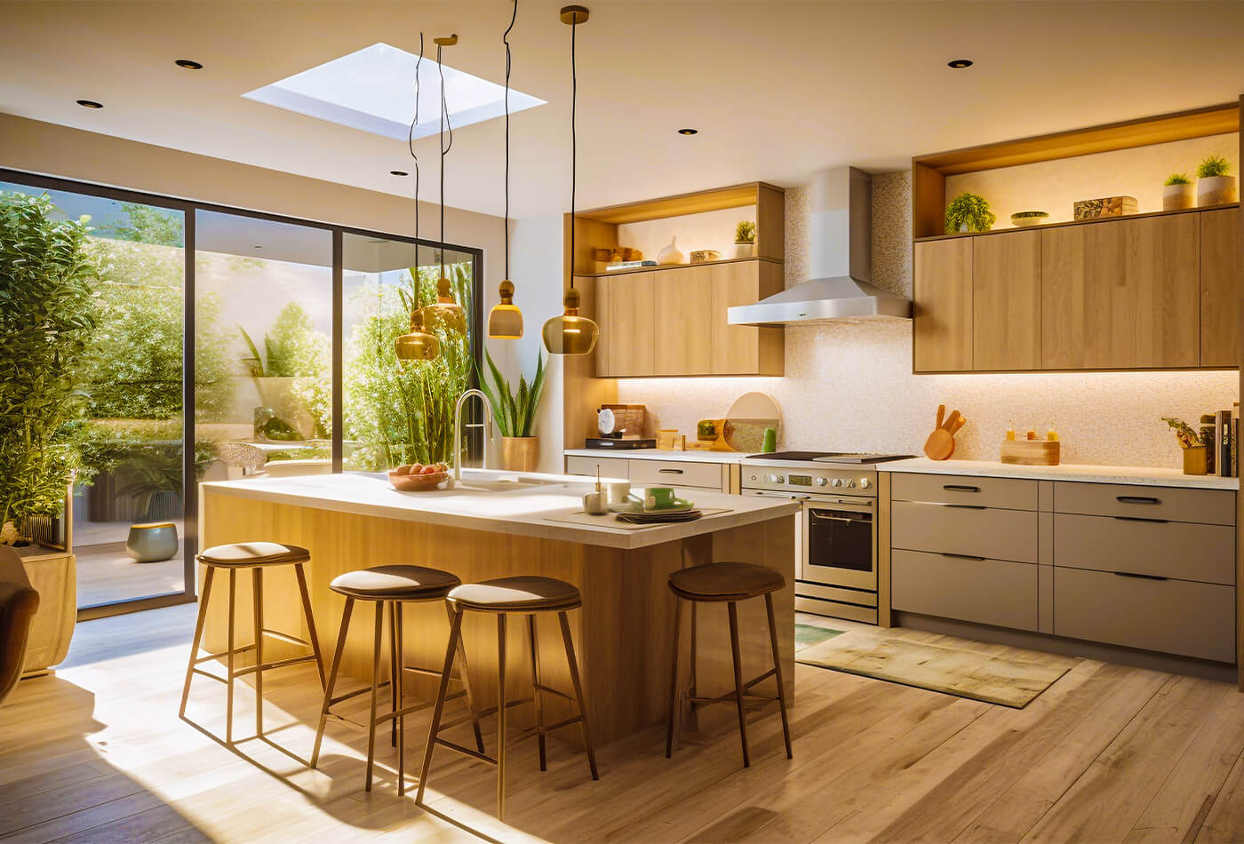Embrace the digital age by integrating smart technology into your kitchen island.