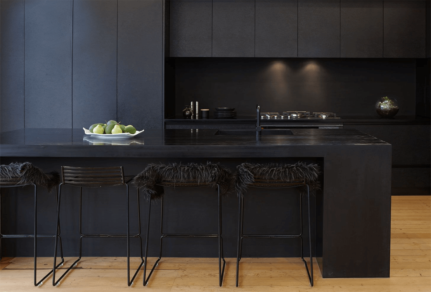 kitchens with black granite worktops