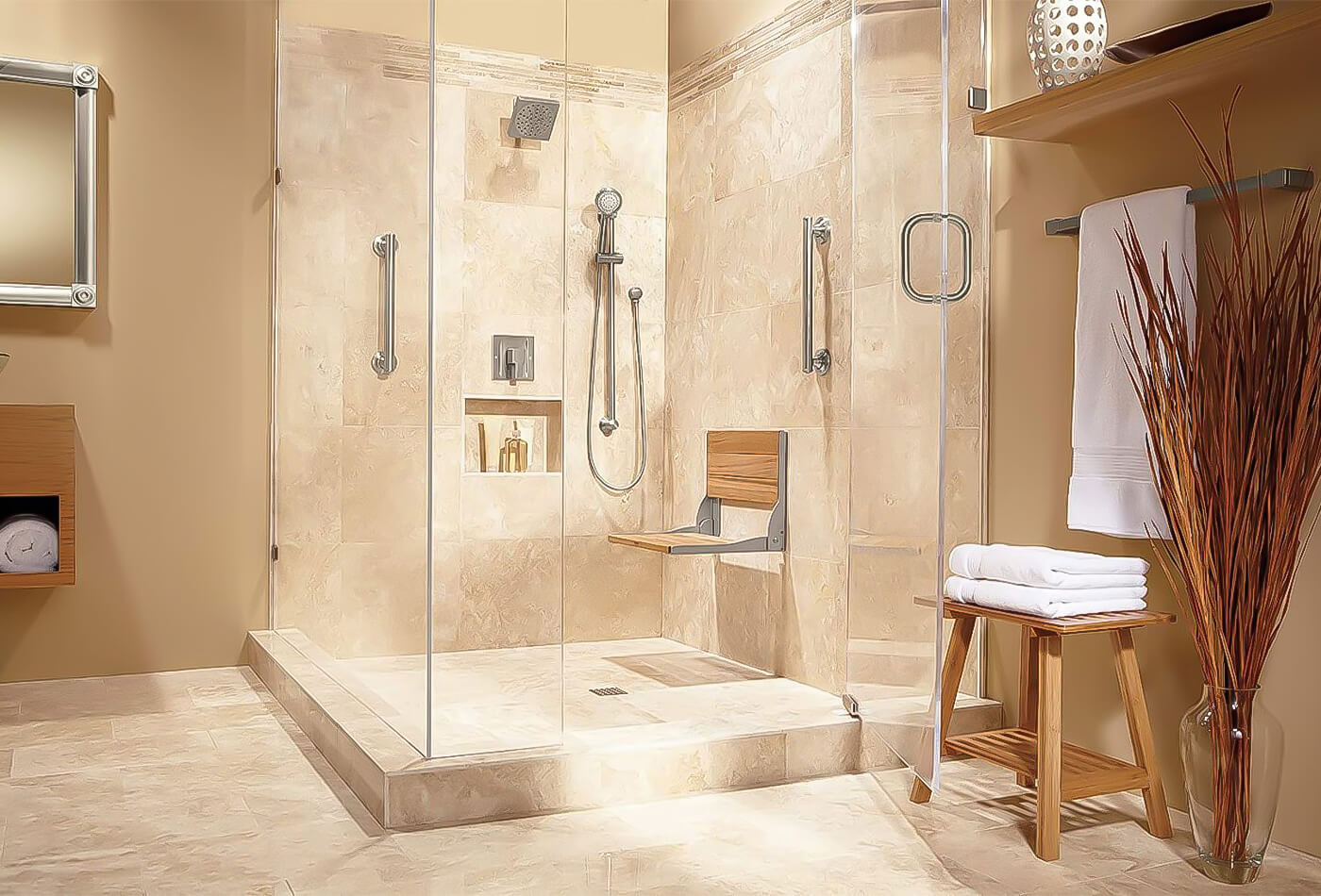 12 Loftiest Bathroom Shower Benches & Styles