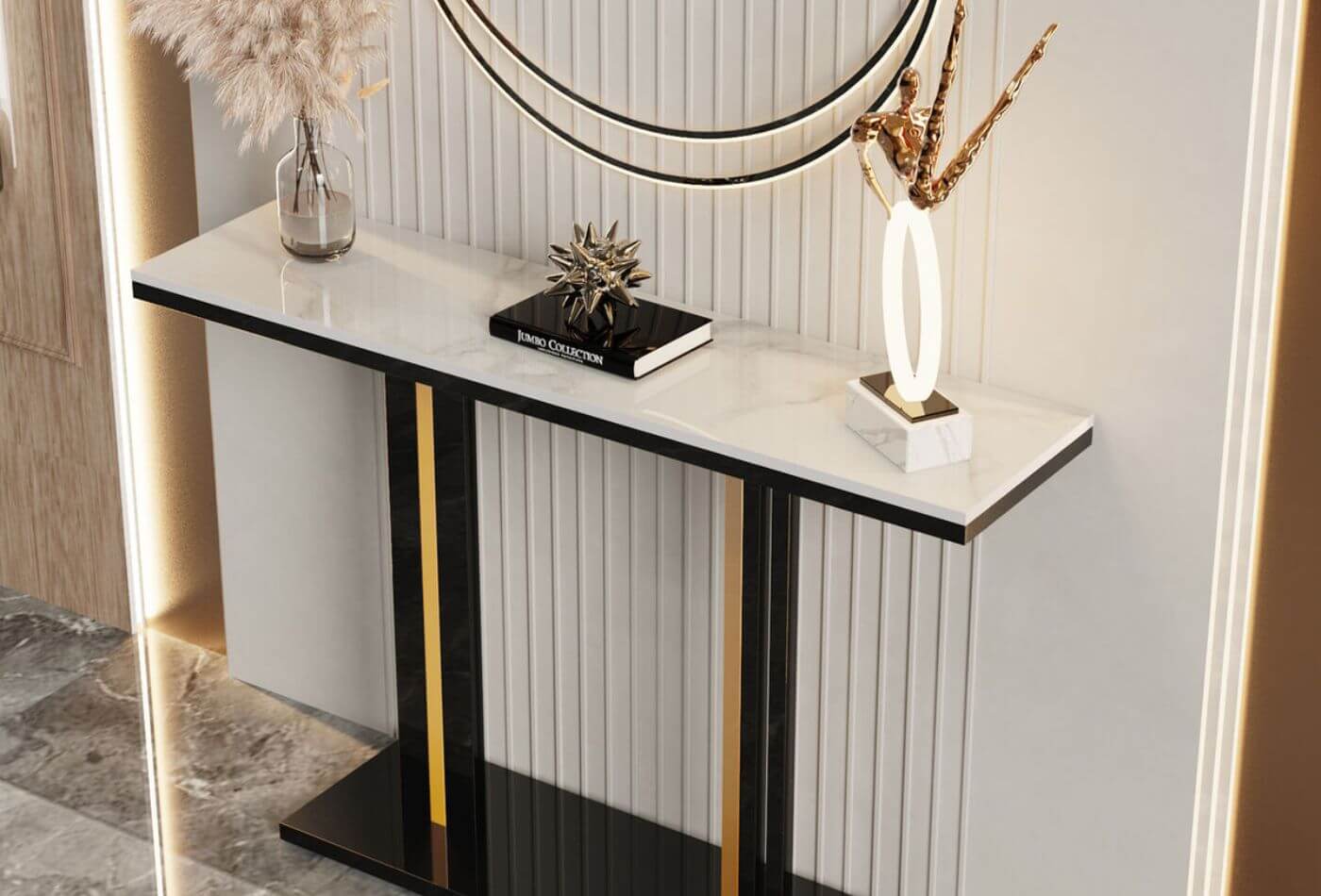 Stunning Console Table With Stone Accents For Your Home