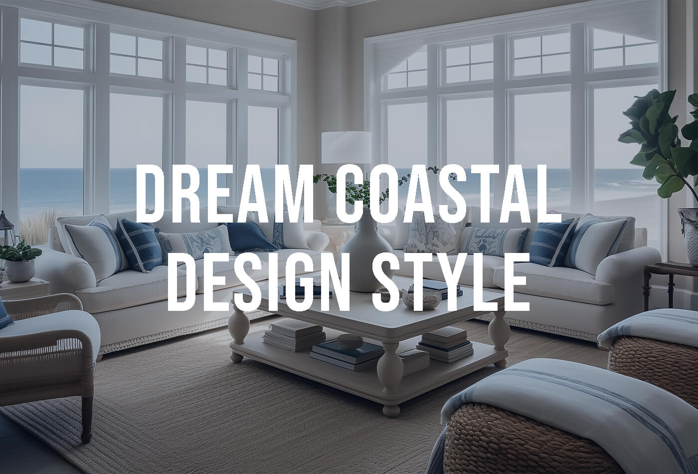 Dream Coastal Design Style Living Room, Bedroom, Kitchen
