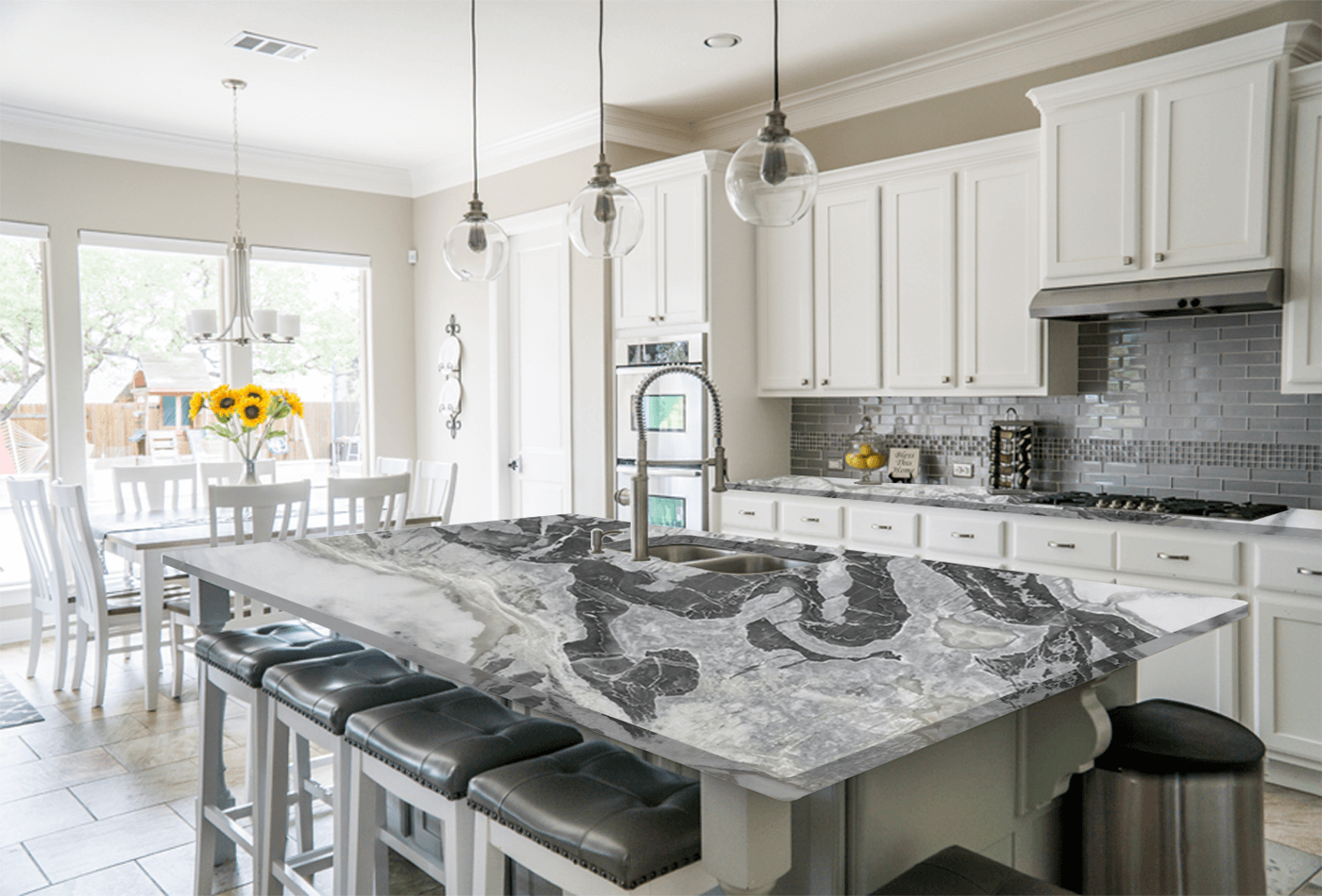 Oyster White Quartzite; White Surface with Sparkling Look