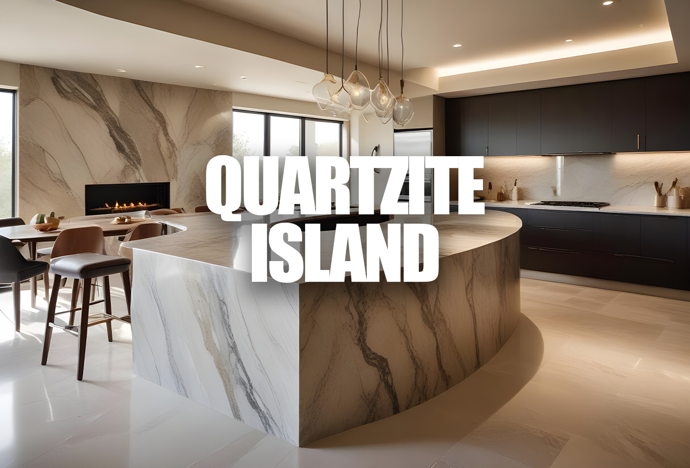 Stunning Quartzite Island Designs for Modern Kitchens