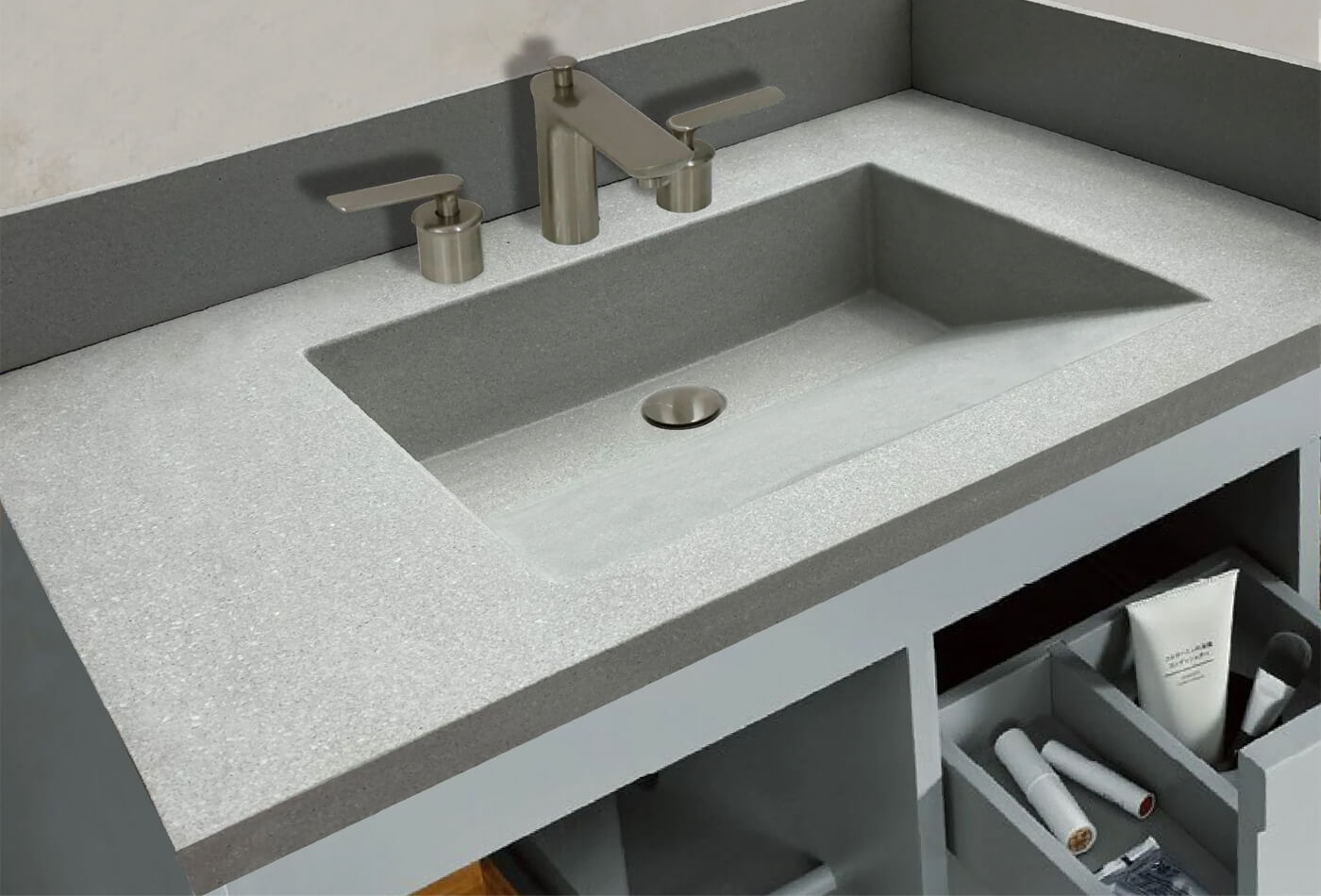 Stone Ramp Sink - Solution For Easy Drain